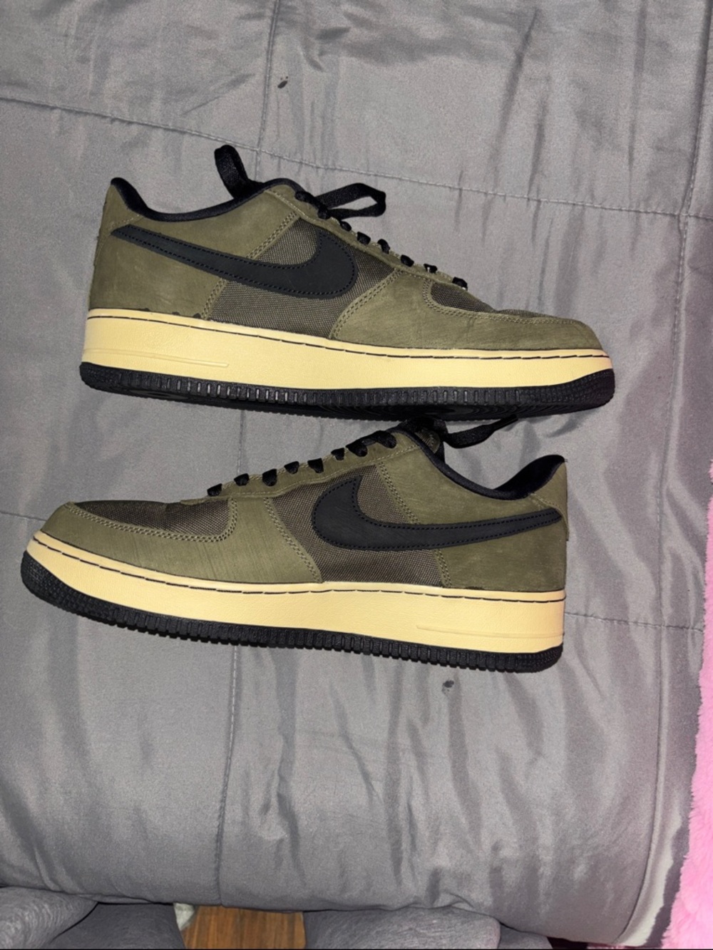 Air Force 1 Low Nike Olive Green & Black Low-Top Sneakers size 11.5 - Picture 2 of 6